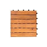 Vanage Holzfliesen 27-er Kachel Set - perfekt geeignet als Terrassenfliesen und Balkonfliesen - aus Akazien Holz - Design: Classic, braun, ...