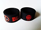 Vape Band Rings Pack of Two (1 x Iron Man and 1 x Deadpool Design) 19 mm x 12 mm ...