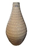 Vase Blumenvase Keramik hochwertig 34 cm hoch beigefarben Keramikvase