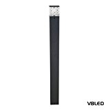 VBLED® Poller-Leuchte 80cm, extra helle 6W LED in Glas, hochwertige Wegeleuchte mit 330 Lumen, 3000K warmweiß, 12V Pfostenlicht, IP65 wassergeschützt ...