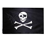 Veroda Piratenflagge mit Totenkopf / Jolly Roger, groß, 1,5 m x 0,9 m, 1 Stück