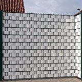 Videx Sichtschutzstreifen für Doppelstabmatten, PVC Holzmaserung, H: 9,5 x L: 200 cm, weiß