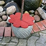 Videx-Winterschutz-Kokosmatte Blume mit Loch, rot, 35cm