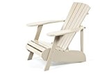 VILLANA stilvoller Liegesessel Adirondack Chair aus hochwertigem Akazienholz in edlem weiß, 94 x 83 x 84 cm, Liegestuhl mit tiefer ...