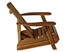 VILLANA stilvoller Liegesessel aus hochwertigem Akazienholz, naturbelassen in Teakoptik, 94 x 83 x 84 cm, Liegestuhl, Sessel, Holzsessel mit tiefer ...