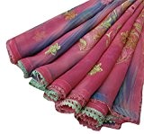 Vintage-Dupatta Lange indischen Schal gestickte Stoff Sarong Gebrauchte rosa Schleier Stola
