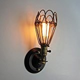 Vintage Wandleuchte, Frideko Industrie Kreative Eisen Käfig Wandlampe für Loft Bar Cafeteria Pub