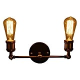 Vintage Wandleuchte, Frideko Retro Industrie Rohr Wandlampe mit 2 Flammige für Loft Bar Cafeteria Pub