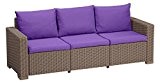 Violett Ersatz 6-teiliges Sitzkissen Set für Keter Allibert California Outdoor Rattan 3-Sitzer-Sofa