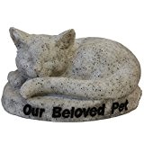 Vivid Arts Our Beloved Pet Gedenkstatue Schlafende Katze in grau granit