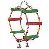 Vogel Leiter aus Holz Käfig Spielzeug Parrot Swing Aras African Greys Birdcage Spielzeug mit Glocken