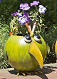 Vogel Pancho grün Metall zum Bepflanzen Figur Pflanztopf