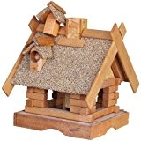 Vogelhaus mit Gauben - Dach Bitumenschindeln gedeckt - Futterstationen für Wildvögel - 100% aus Holz - Handarbeit - 29 x ...