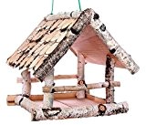 Vogelhaus Natur Birke (V057)-Vogelhäuser Vogelfutterhaus Vogelhäuschen-aus Holz- -Schreinerarbeit