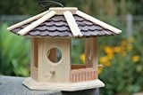 Vogelhaus Vogelhäuser-(V75 schwarz)-Vogelfutterhaus Vogelhäuschen-aus Holz- Schreinerarbeit-6-Eck