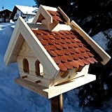 Vogelhaus-XL Braun- Vogelhäuser-Vogelfutterhaus Vogelhäuschen-aus Holz Wetterschutz Putzklappe