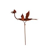 Vogeltränke 'Piepmatz' aus Metall 135cm in Rostoptik Garten Dekoration NEU