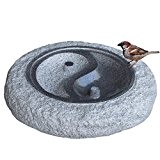 Vogeltränke Ying Yang dunkelgrau Polystone Granitoptik Granit Vogel Tränke grau Kunststein B-Ware zum Sonderpreis