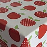 Wachstuch Apfe Mela Rot · Eckig 100x80 cm · Länge & Breite wählbar· abwaschbare Tischdecke