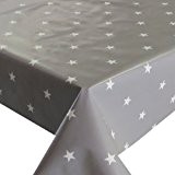 Wachstuch Breite 140 cm Länge wählbar - Sterne Grau Glatt Weihnachten - 140 x 110 bzw. 110x140 cm abwaschbare Tischdecke ...
