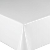 Wachstuch Glatt UNI Weiss · Eckig 130x160 cm · Länge wählbar· abwaschbare Tischdecke