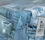 WACHSTUCH TISCHDECKE abwischbar Meterware, Größe wählbar, 100x140 cm, Glatt Blue Jeans