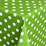 Wachstuch Tischdecke Gartentischdecke Abwaschbar Punkte Grün Weiss 200x140 cm