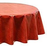 Wachstuch Tischdecke Gartentischdecke abwischbar Glatt, Rund Oval, Motiv Farbe und Größe wählbar (Oval 140x200 Marmor Bordeaux)