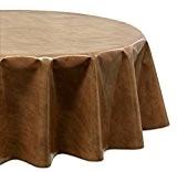 Wachstuch Tischdecke Gartentischdecke abwischbar Glatt, Rund Oval, Motiv Farbe und Größe wählbar (Oval 140x200 Marmor Braun)