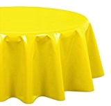 Wachstuch Tischdecke Gartentischdecke abwischbar Glatt, Rund Oval, Motiv Farbe und Größe wählbar (Oval 140x200 Marmor Gelb)