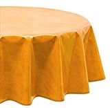 Wachstuch Tischdecke Gartentischdecke abwischbar Glatt, Rund Oval, Motiv Farbe und Größe wählbar (Oval 140x200 Marmor Orange)