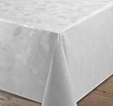 Wachstuch Tischdecke Meterware abwischbar, Reliefdruck Strauch Weiß, Größe wählbar (160x140 cm)