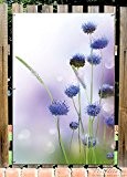 Wallario Garten-Poster Outdoor-Poster - Abstrakte lila Blume in Premiumqualität, Größe: 61 x 91,5 cm, für den Außeneinsatz geeignet