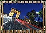 Wallario Garten-Poster Outdoor-Poster - Paris in Frankreich - Arc de Triomphe bei Nacht in Premiumqualität, Größe: 61 x 91,5 cm, ...