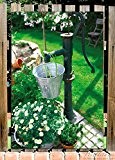 Wallario Garten-Poster Outdoor-Poster - Wasserquelle im Garten in Premiumqualität, Größe: 61 x 91,5 cm, für den Außeneinsatz geeignet
