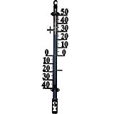 Wand Thermometer 40 cm aus Metall in Schwarz Gartenthermometer Außenthermometer