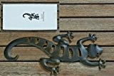 -Wanddekoration Eidechse Salamander *Gecko* Metall schwarz antik