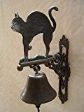 Wandglocke Türglocke Glocke Katze Kater Gusseisen Landhaus Antikstil H 43 cm