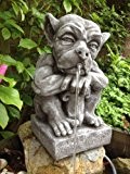 Wasserspeier Steinfigur Gargoyle Garten Deko Teich Fantasiefigur Gartenfigur