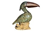 Wasserspeier Tukan, Tierfigur aus Bronze, Vogel, Zaubervogel Archibald