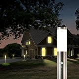 Wegeleuchte Aussenleuchte Standleuchte Standlampe Gartenleuchte Edelstahl E27 232-800 mit Bewegungsmelder LED 7W warmweiß