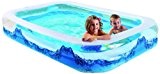 Wehncke 12243 Jumbo Pool "Water Wave"mit 2 Wülsten, Bodenablassventil, 262 x 175 x 50 cm