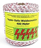 Weidezaunlitze Super-Safe 400m Weiß/Rot NEU