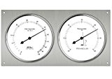 Weinkeller Echthaar-Hygrothermometer, Bimetall-Thermometer zu Klimamessung im Weinkeller, Analog, Edelstahl poliert