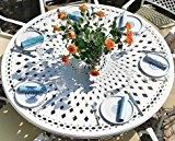 Weißer Frances 150cm Rundes Gartenmöbelset Aluminium - 1 Weißer FRANCES Tisch + 6 Weiße APRIL Stühle
