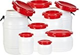Weithalstonnen in verschiedenen Größen / luft- und wasserdichte Transportbehälter Weiß/Rot 54 L