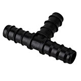 WEONE Schwarz Kunststoff PE16 T Schlauch Joiner 16mm Dia Barbed T Stück-Verbinder Rohr passend für den Drip System Pack von ...