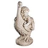 Wetterfeste Große schwere (7 kg) Statue Kinderfigur auf Gans 60cm hoch SYL-A 14047 Gartenfigur, Dekofigur, Statue, Figur, Büsten, Dekorationsfigur für ...