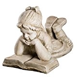Wetterfeste Große schwere (7 kg) Statue Kinderfigur Mädchen mit Buch 46 cm lang SYL-A 14075 Gartenfigur, Dekofigur, Statue, Figur, Büsten, ...