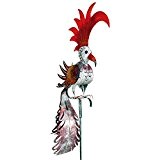 Wetterfester Metall-Gartenstecker Vogel ''Phönix'' von Medusa | im Wind drehend | silber-grün| Größe 168x19x56 cm | mit Flügelklappe für Teelicht ...